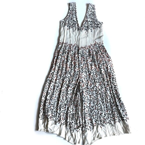 Elevenses Anthropologie Arboreta Cream & Floral Wide Leg Jumpsuit/Romper - S - Picture 3 of 13